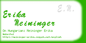 erika meininger business card
